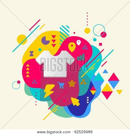 T Shirt On Abstract Colorful Spotted Background With Different E