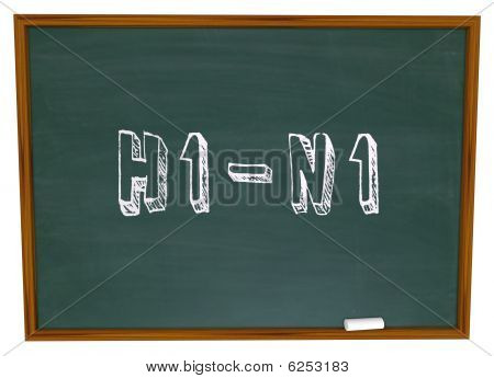 H1N1-칠판에 단어