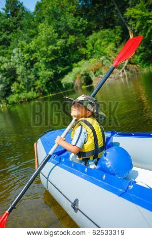 Boy kayaking