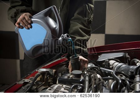 Pouring Antifreeze