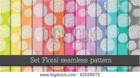 Set Floral Seamless Pattern