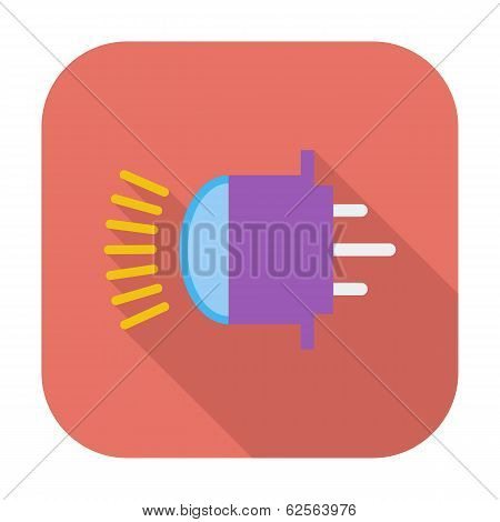 Xenon car lamp flat icon