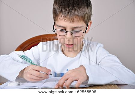 Boy doing homework