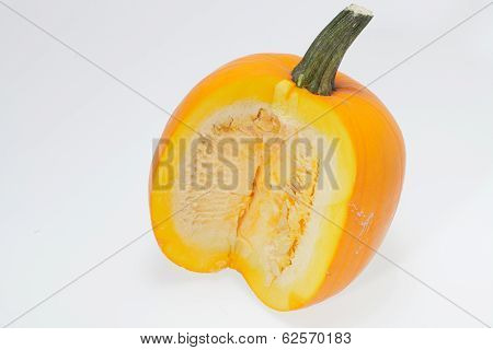 Fresh orange pumpkin isolated on white background