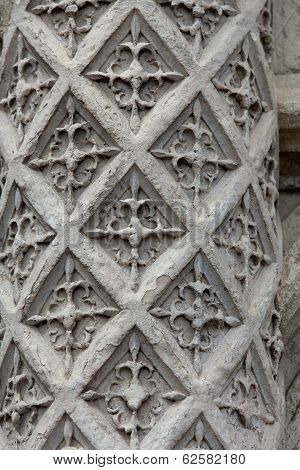 Floriated Column at the entrance Blois Castle in Val-de Loire France