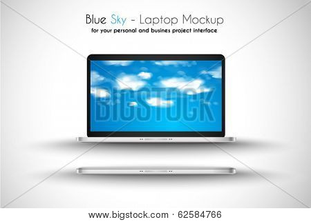 Modern devices mockups fpr your business projects with a stunning blue sky background