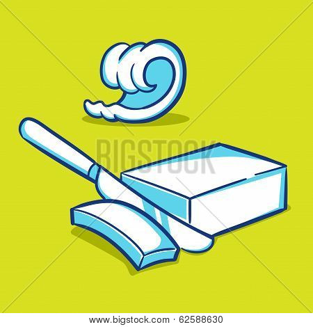 Butter curls and butter knife