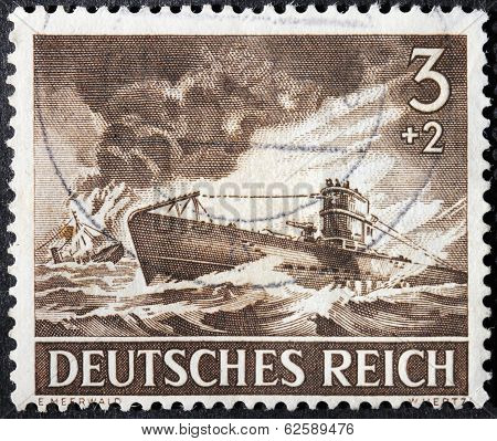 German Submarine Stamp