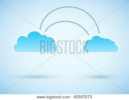 Cloud to cloud connection. Vector illustration