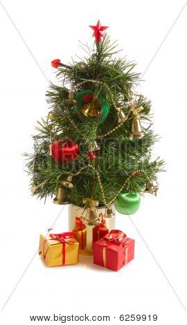 Abeto de Navidad adornado