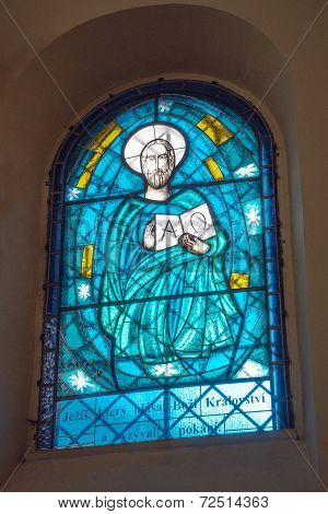 New stained glass windows of the church in Litovel