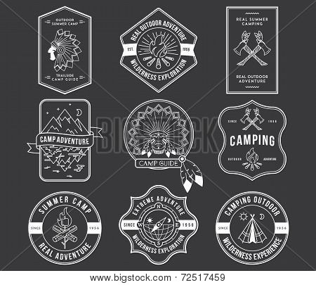 Outdoor Camping White On Black
