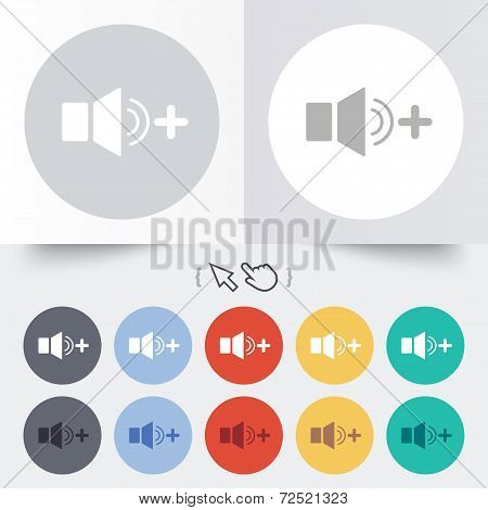Speaker volume louder sign icon. Sound symbol.