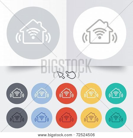 Smart home sign icon. Smart house button.