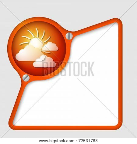 Red Abstract Frame With Screws And Clouds