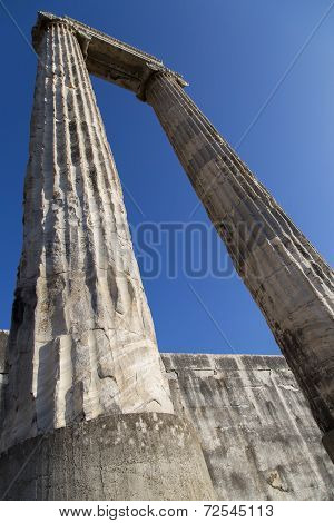 Historical Column In Apollon Temple From Didyma Turkey