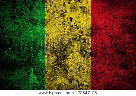 Grunge Flag Of Mali With Capital In Bamako