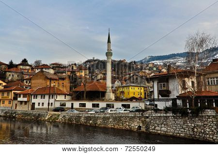 Sarajevo Old Town Cityscape by the river