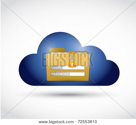 Cloud Folder Files Protection Illustration Design