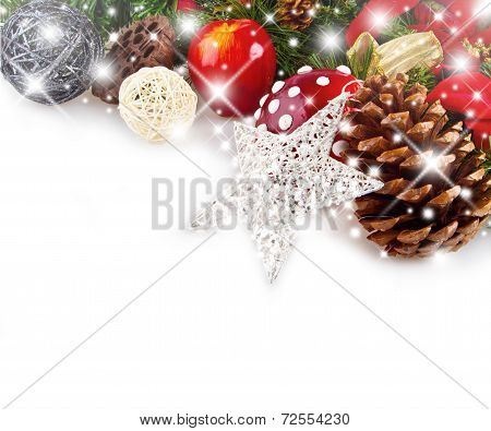 Christmas greeting partly white background.