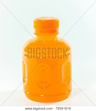 Orange Juice Bottle Isolated On White