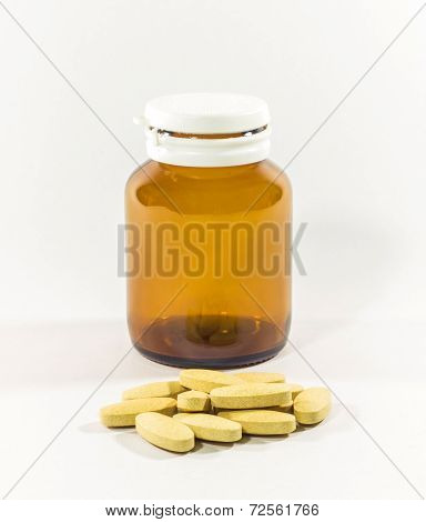 Bottle Of Prescription Medicine On White Background