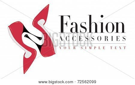 Red shoes, vector logo