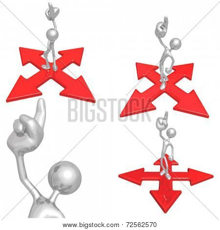 Pointing Up At Crossroads