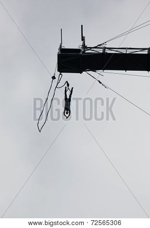 Bungee Jumper in Extreme Height