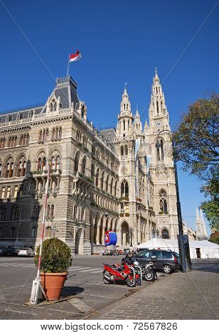 Rathaus (City Hall) In Vienna, Austria.