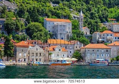 Village Of Perast On The Bay Of Kotor