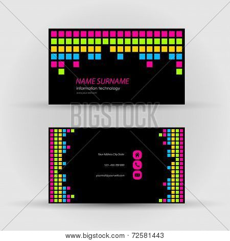 Set of modern vector business card template