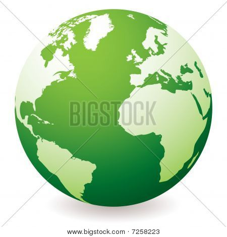 Grüne Erde Globus