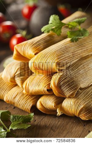 Homemade Corn And Chicken Tamales