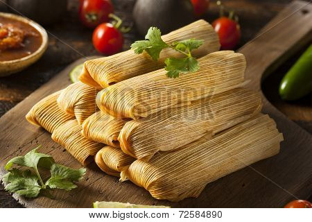 Homemade Corn And Chicken Tamales