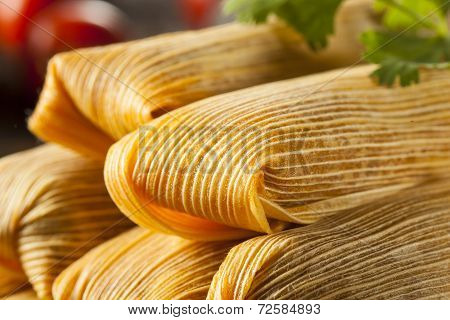 Homemade Corn And Chicken Tamales