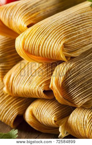 Homemade Corn And Chicken Tamales