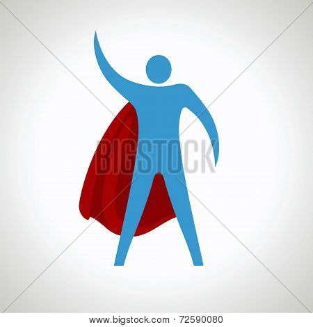 super hero cartoon silhouette icon. abstract