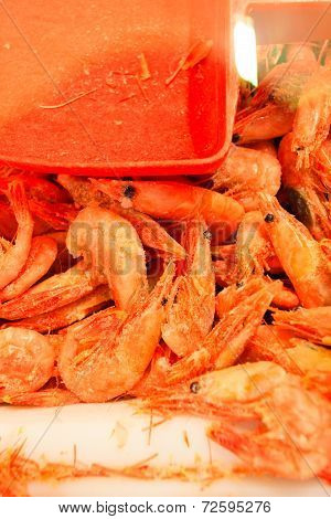Shrimps Fish Market (fisketorget) In Bergen, Norway