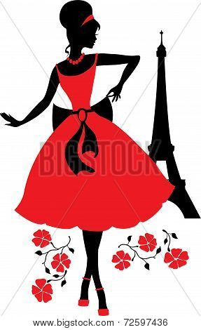 Retro woman silhouette