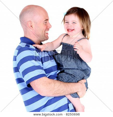 Handsome Father Laughing With Beautiful Daughter