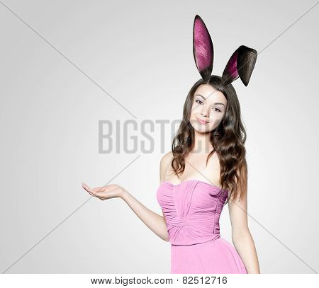 Beautiful Young Woman As Easter Bunny