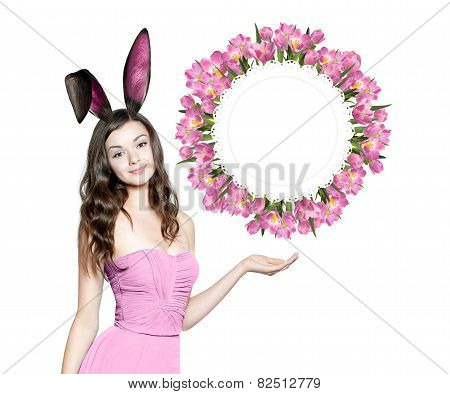 Beautiful Young Woman As Easter Bunny