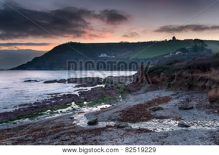 Dusk At Talland Bay