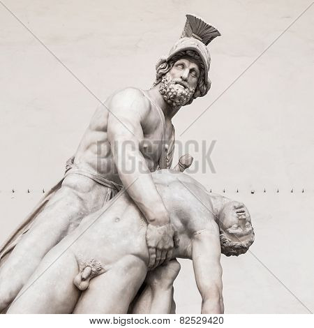 Statue Of Greek Hero Menelaus Holding Patroclus In Florence
