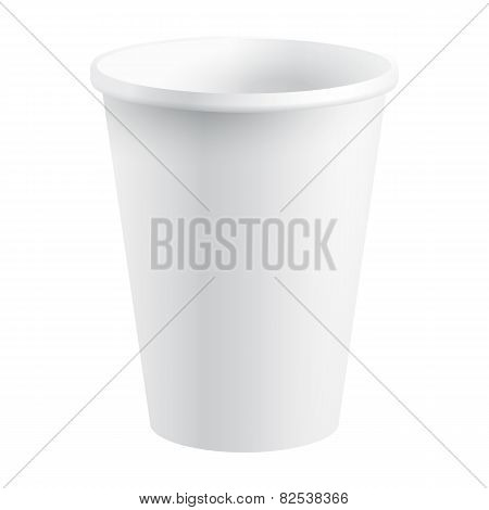 Realistic Isolated Paper Cup, Vector Image