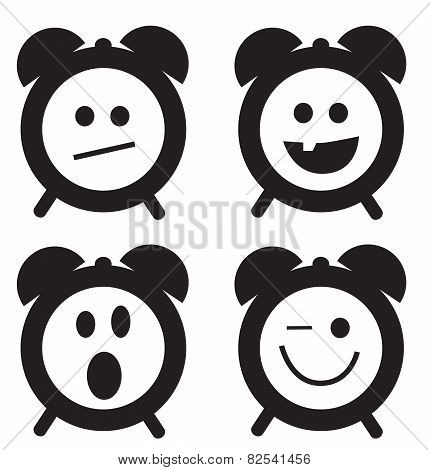 Clock smile icons.