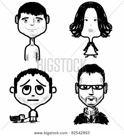 Different age people set