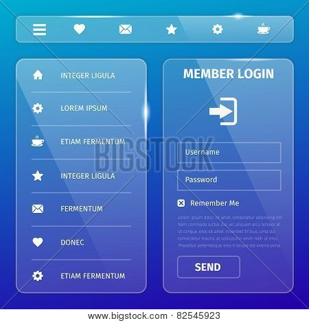 Transparent Mobile User Interface On Blue