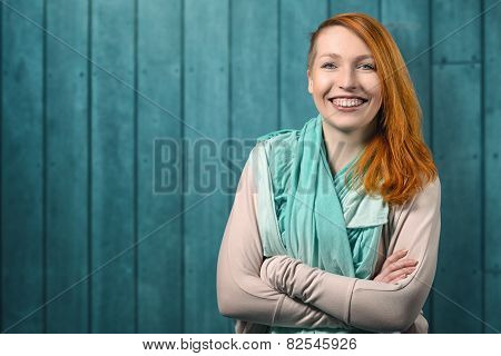 Smiling Happy Pretty Red Head Woman